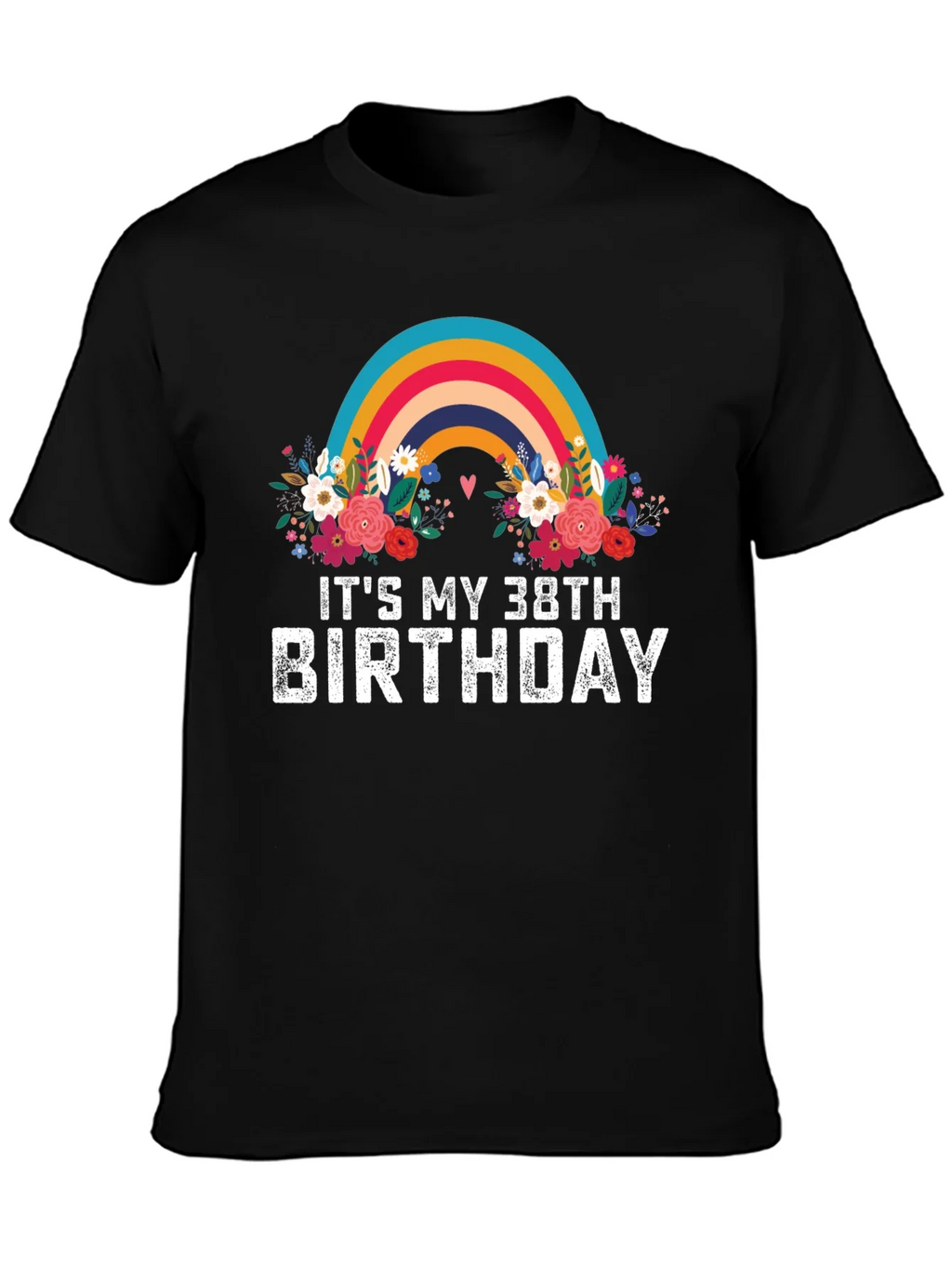 38th Birthday Rainbow Floral T-Shirt product image 3