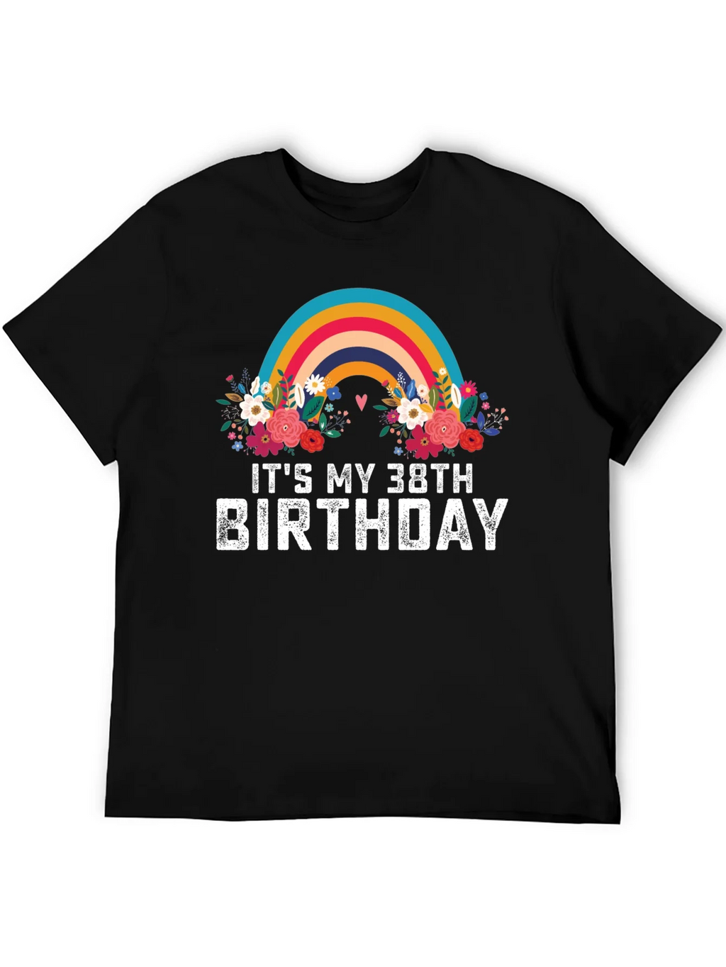 38th Birthday Rainbow Floral T-Shirt product image 5