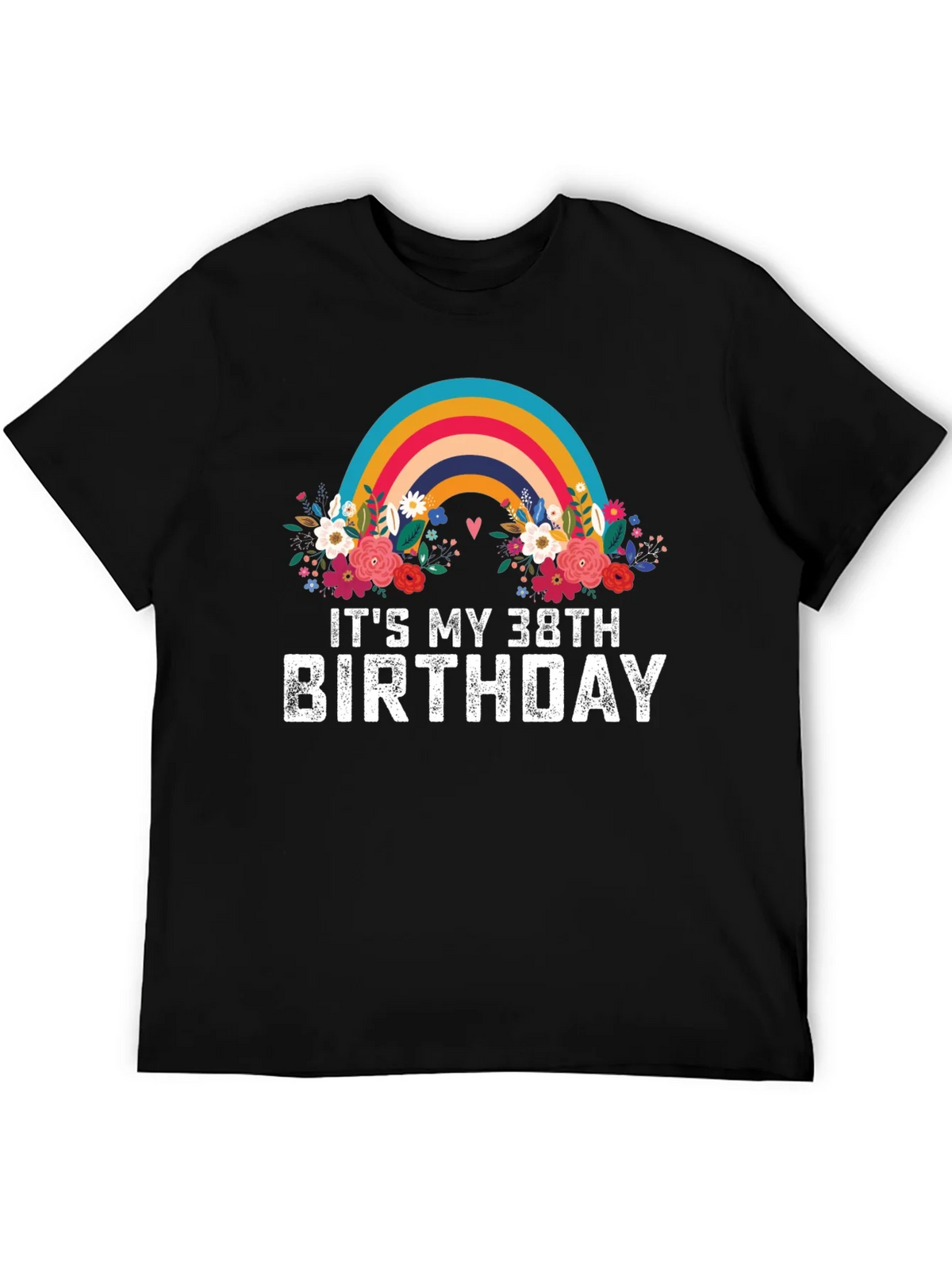 38th Birthday Rainbow Floral T-Shirt product image 5
