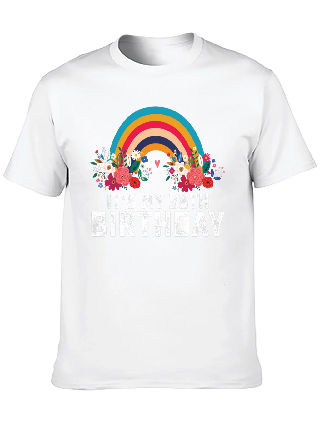 38th Birthday Rainbow Floral T-Shirt product image 9