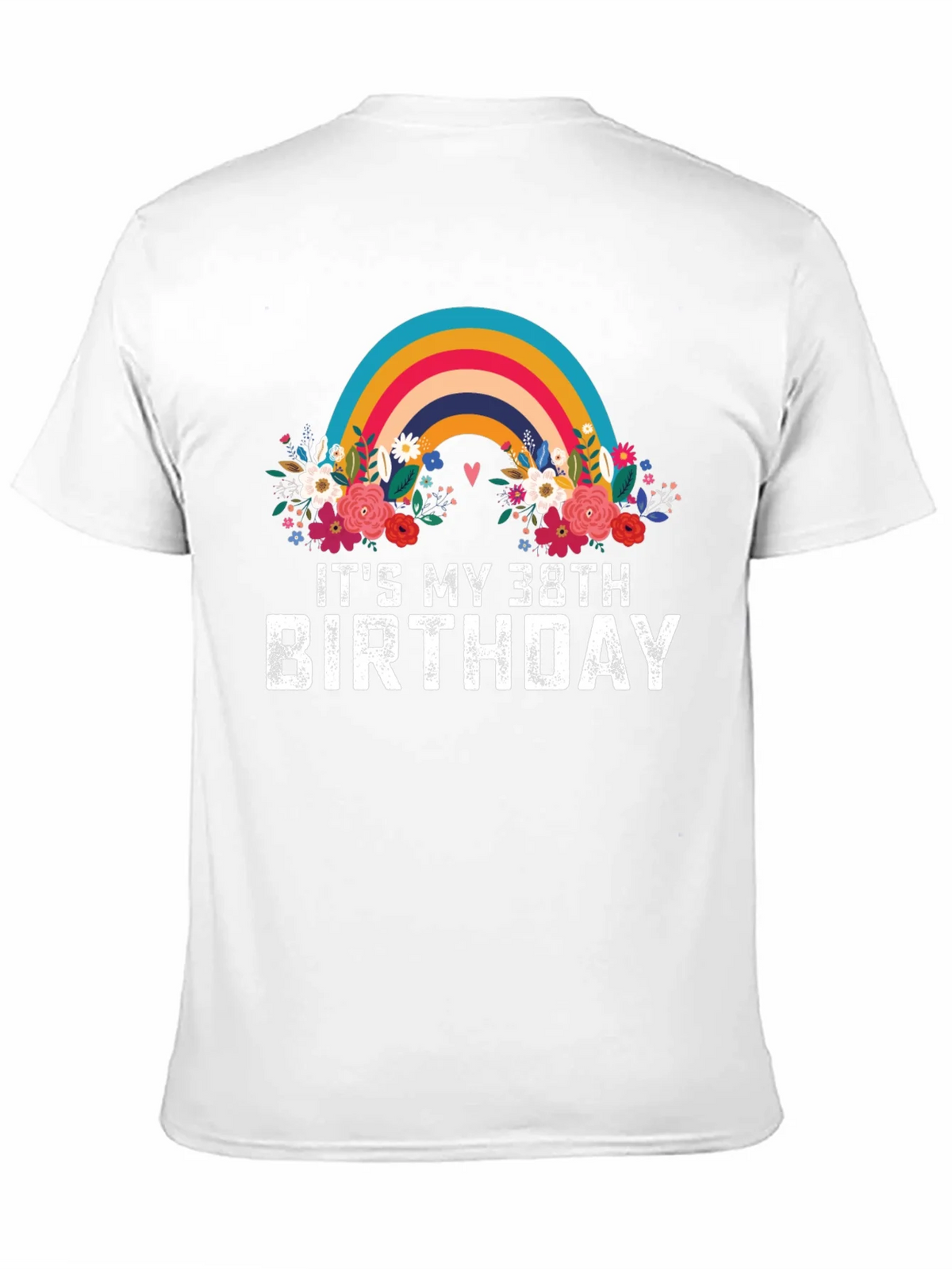 38th Birthday Rainbow Floral T-Shirt product image 10