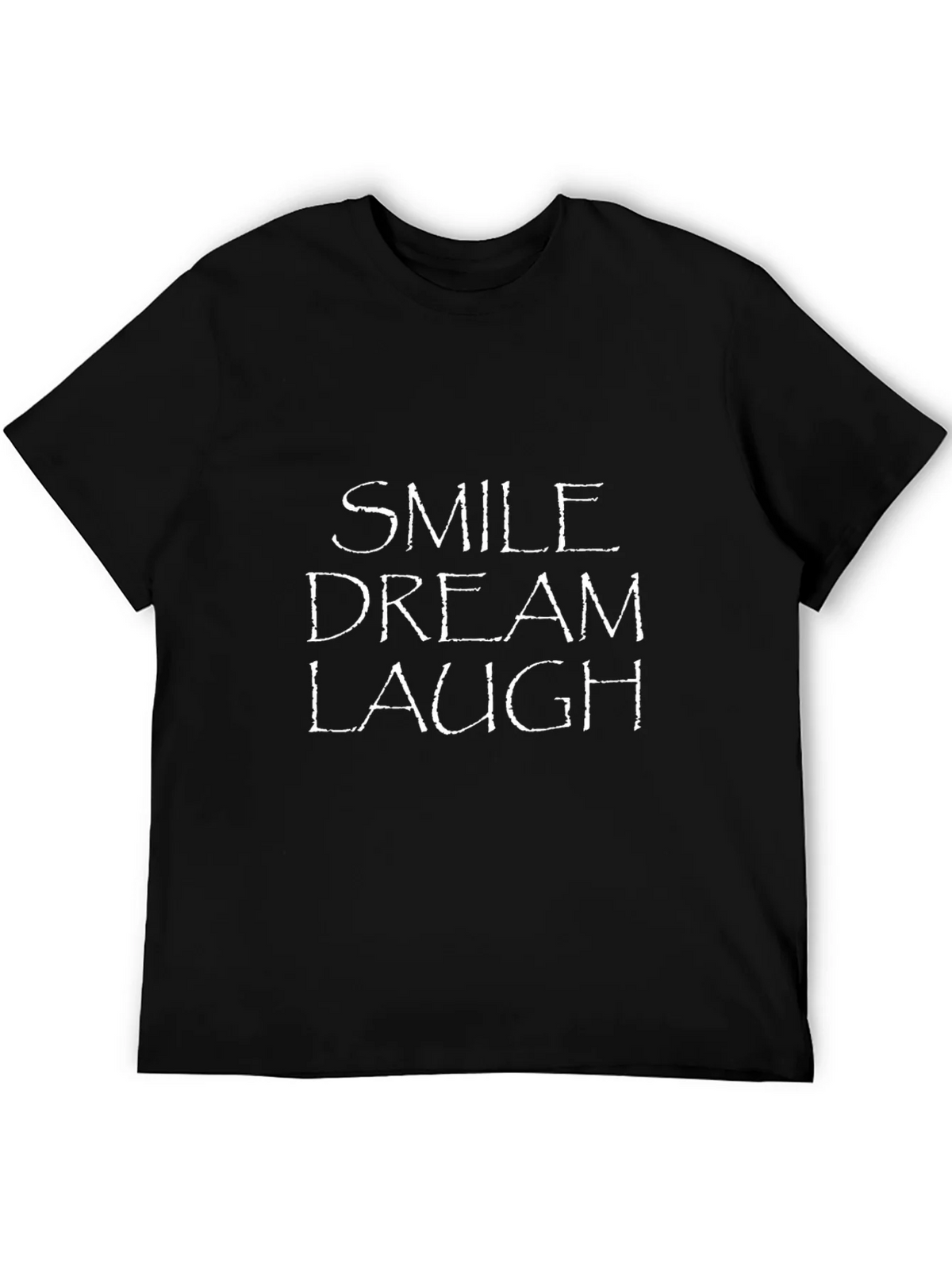 Smile Dream Laugh Black Graphic T-Shirt product image 5